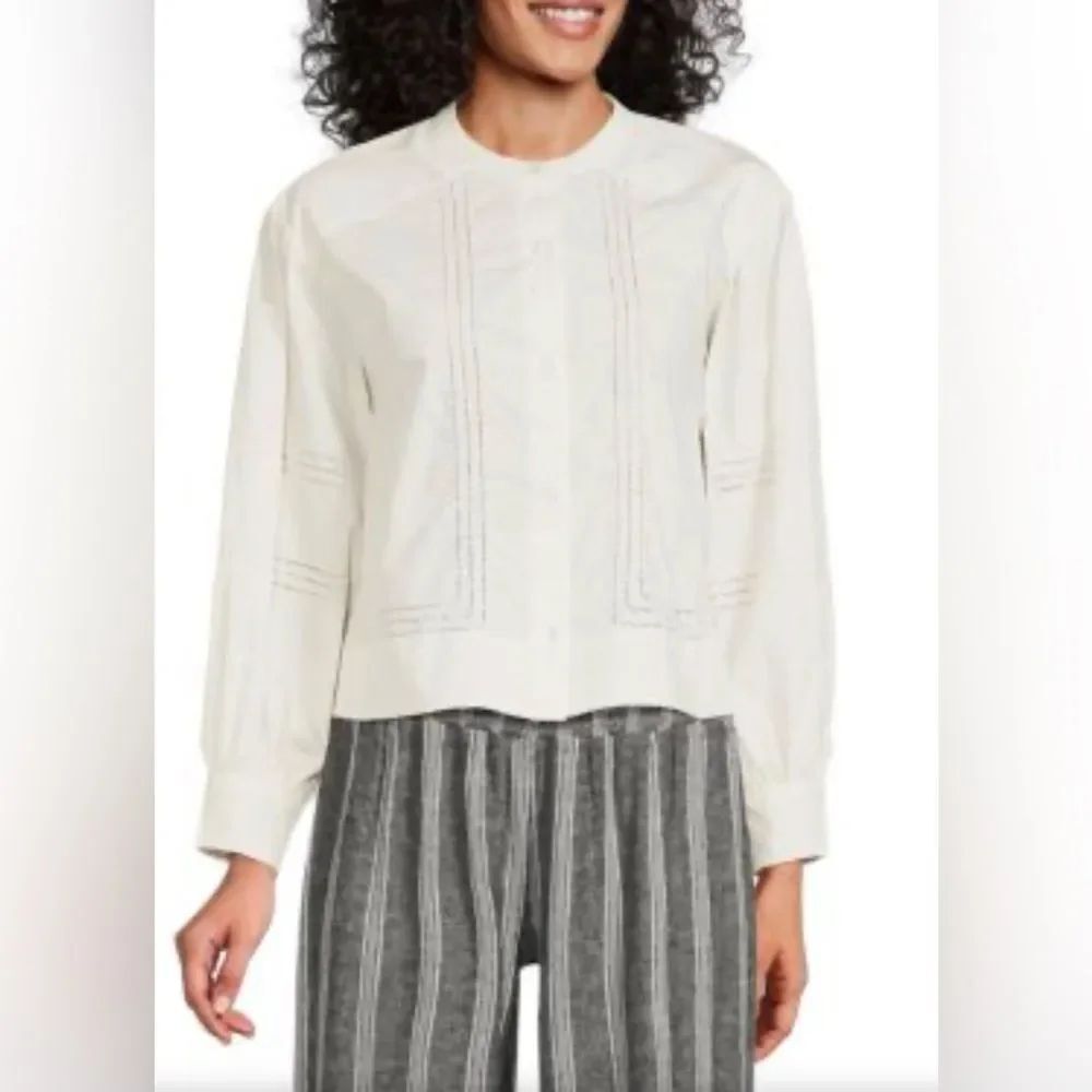 JOIE Blaine Lace Trim Top size M